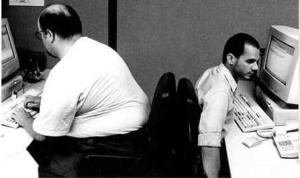 overcrowded office space